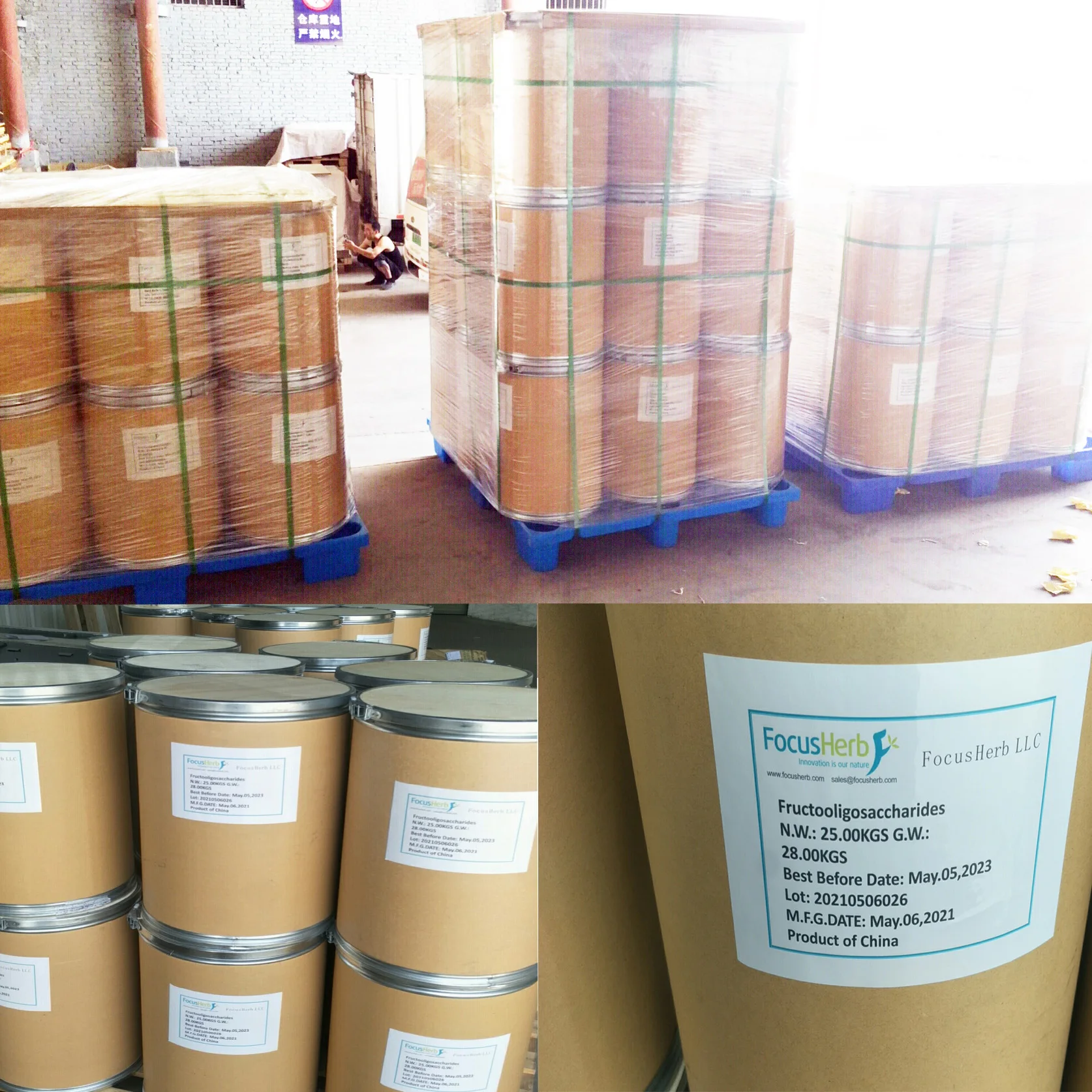 Focusherb Fructo-oligosaccharide Syrup Powder 95% FOS Fructooligosaccharide