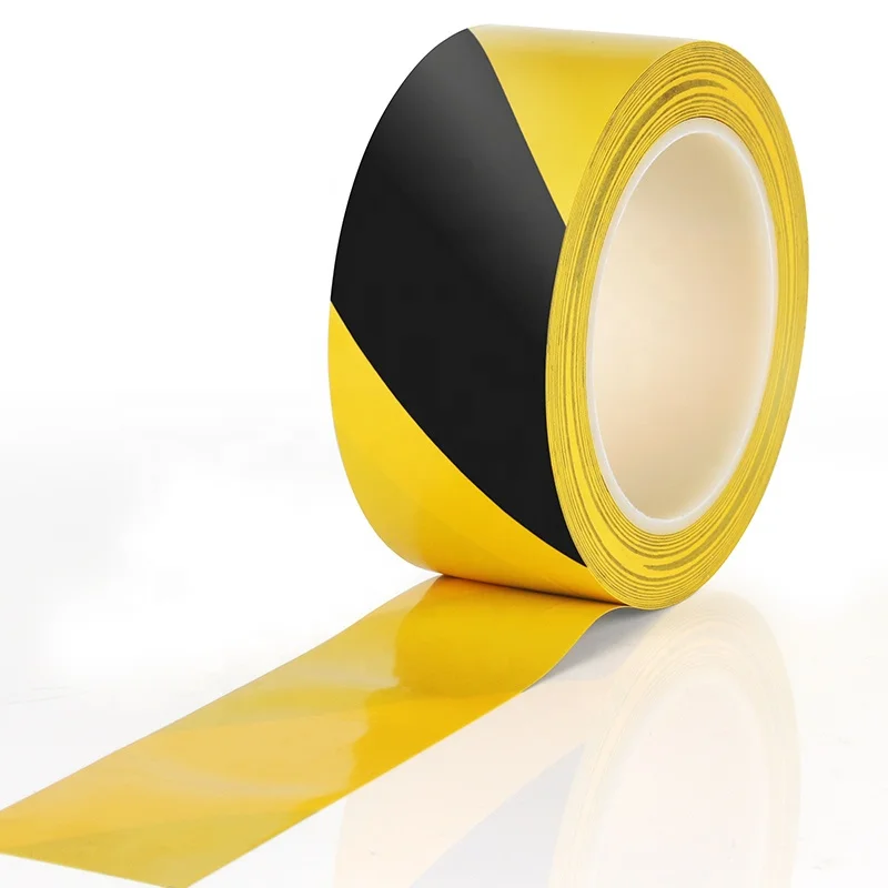 
Mileqi yellow black underground magnetic detectable PVC caution warning barrier floor marking masking tape 