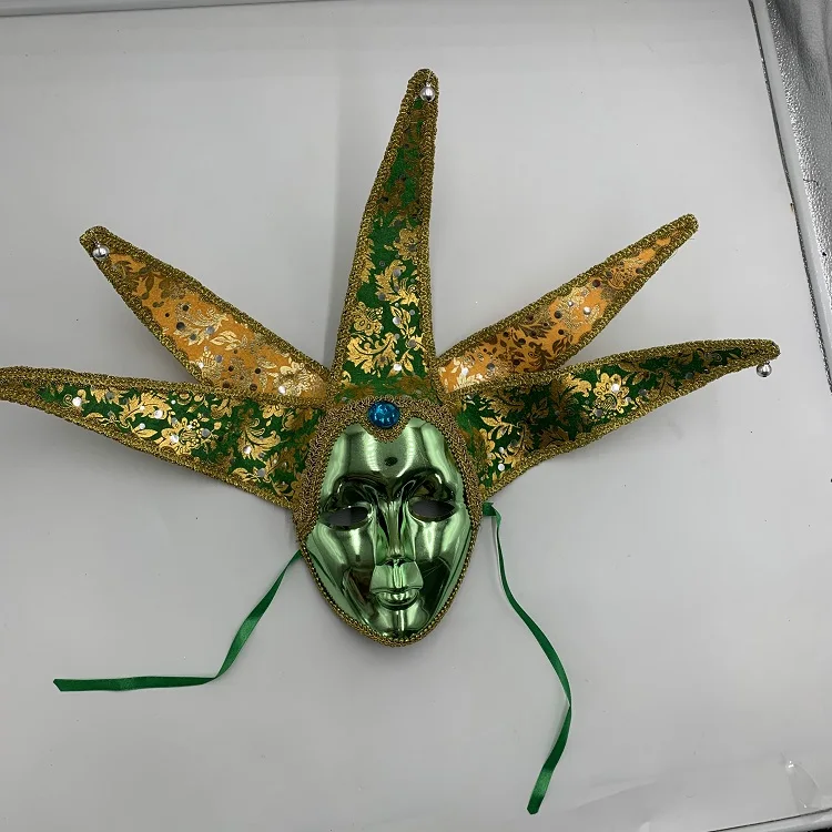 Fashion vintage mask of coloured drawing pattern Venice mask full face