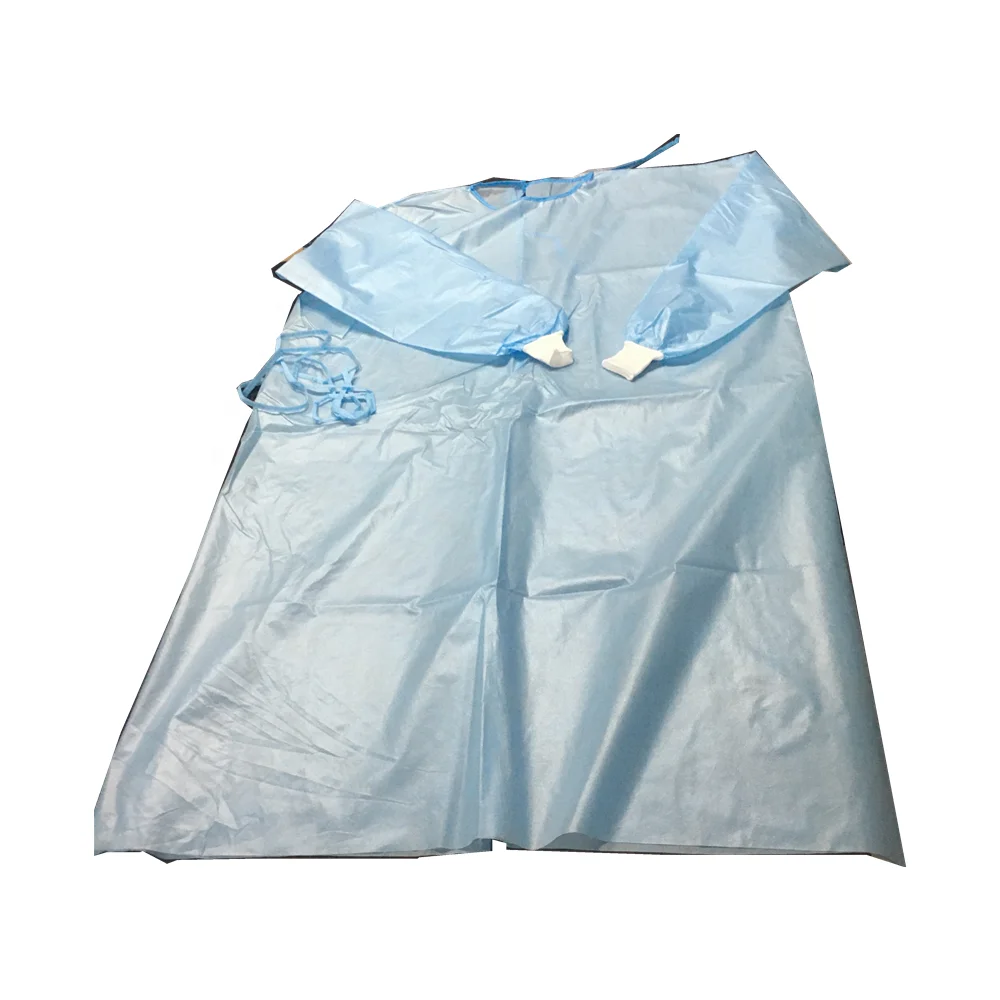 AAMI PB70 LEVEL 2 disposable isolation protective gown with ultrasonic sewing in blue