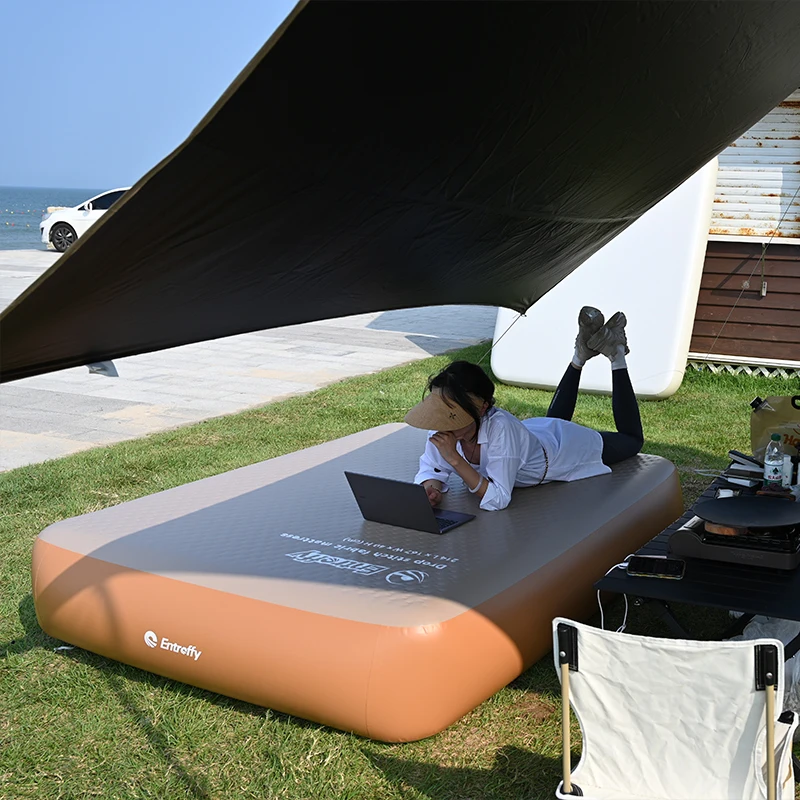 Modern Design Outdoor Transparent or Brown PVC Dropstitch Material Air Type Inflatable Mattress