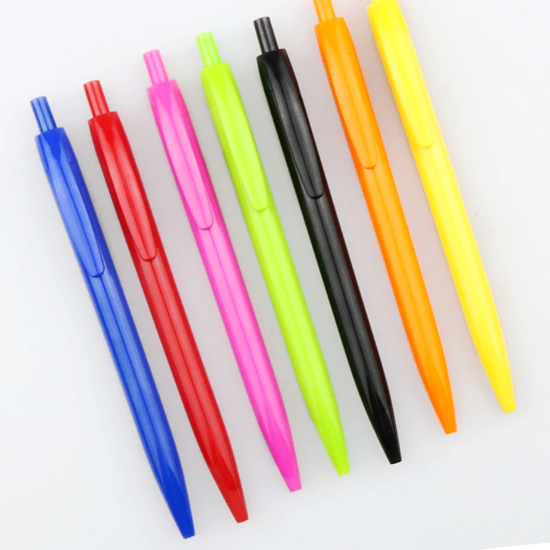 2024 New Plastic Ballpoint Pen with Clip Cheap Advertising Muti-colors Ball Pens Custom Logo