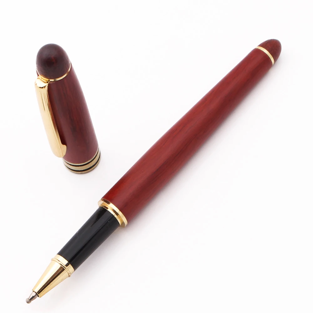 Promotional Sign Custom Luxury Red Wood Ball Pen With Logo