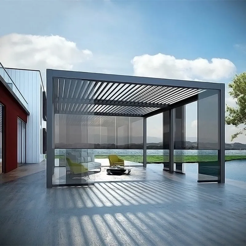 High quality Aluminum extrusion China Beatiful Pergola Profile With Automatic Shade