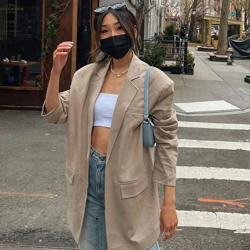 
Fashion Ladies Women Elegant Autumn Suit Blazer Classic Turn Down Collar Women Jacket Blazer Coat Women 