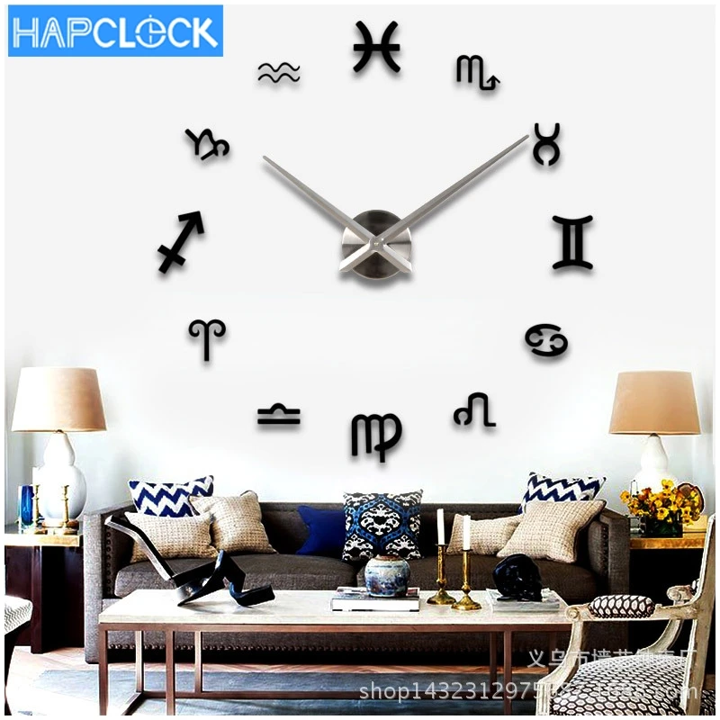 Home Office Removable Decoration Modern DIY Large Wall Clock Big Watch Decal 3D Stickers Roman Numerals Mute Wall Clock