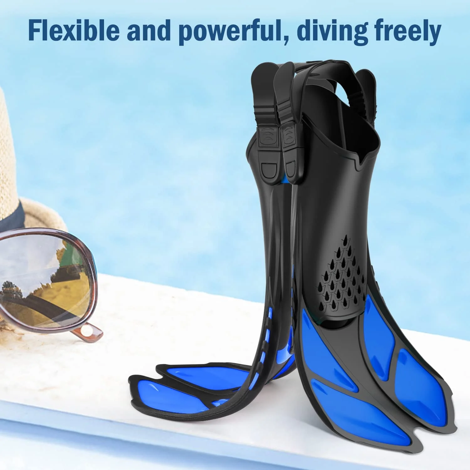Professional Snorkel Diving Swimming Fins Men Women Training Flippers Flexible Adult Adjustable Scuba Diving Flippers