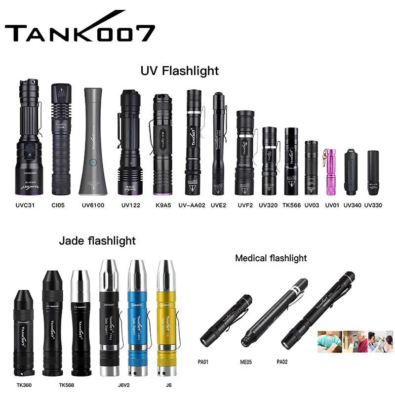 Tank007 High power torch light long range EDC Outdoor security waterproof flashlight led super bright tactical flashlight
