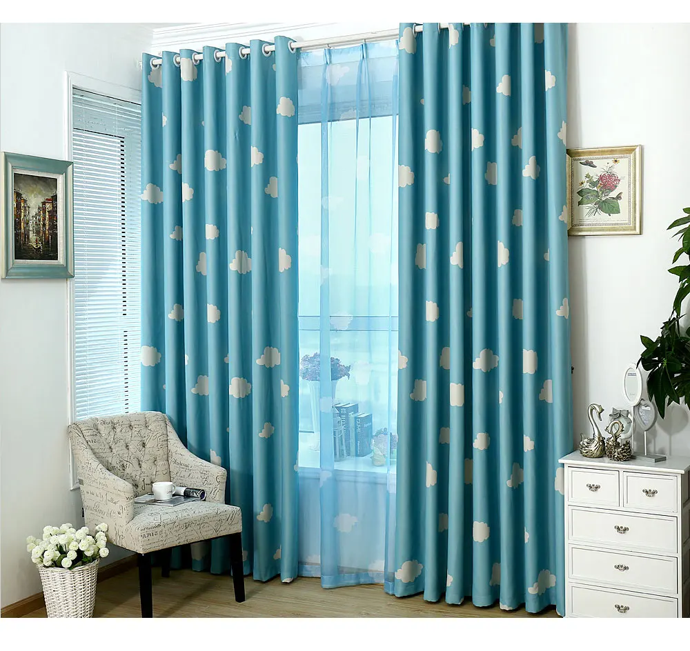 Hot Selling fancy ready made curtain cheap blackout curtains for the living room