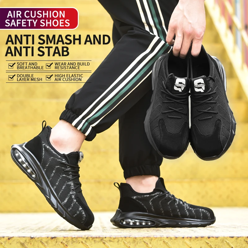 DianSen new 2024 steel toe sneakers Anti-smashing safety work shoes 711