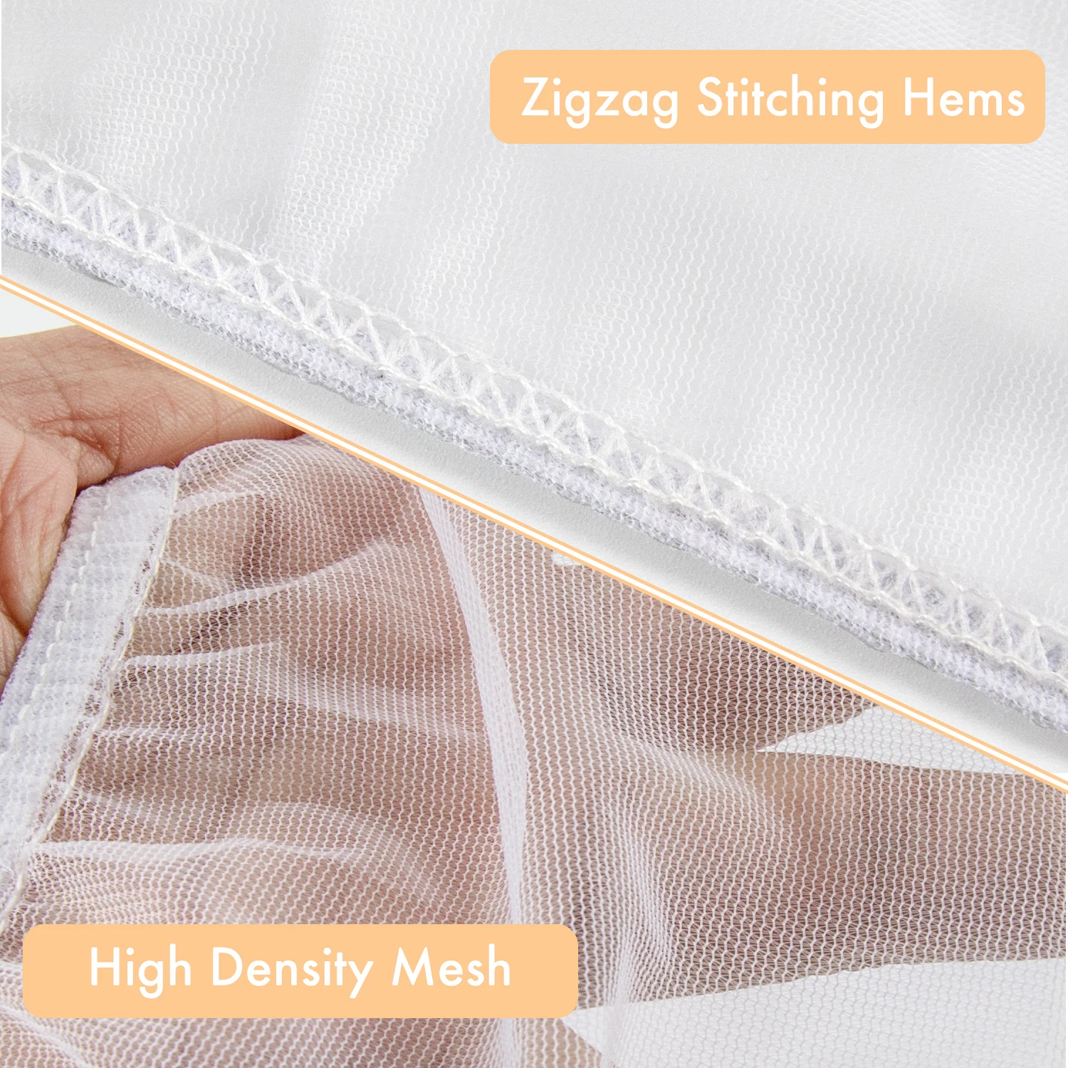 High Density Baby Cot Crib Nets Cover Strollers Mosquito Nets with Drawstring Pouch,  Bug Net for Strollers