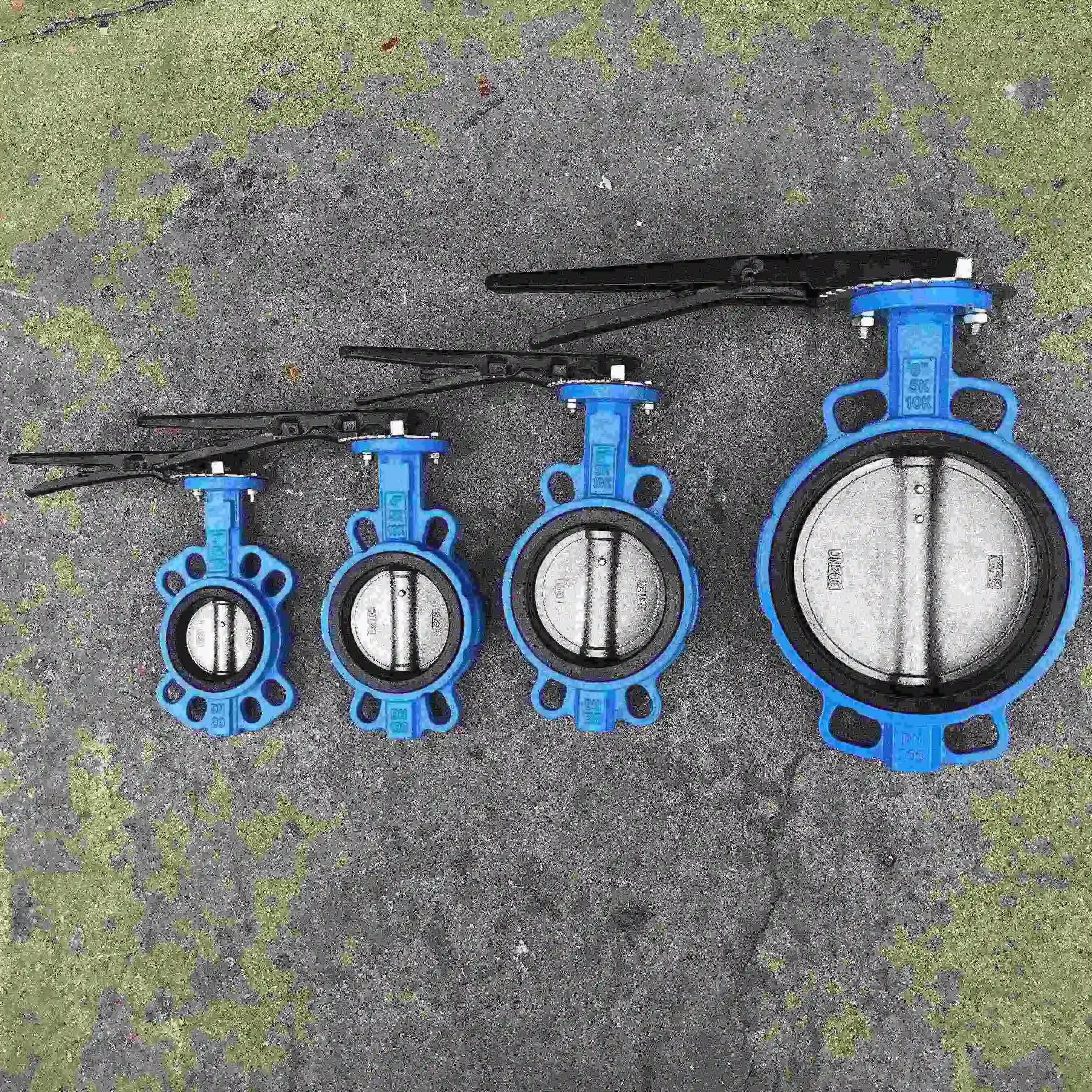 PN10 PN16 Soft seal center line butterfly valve with ductile iron304 board  Aluminum handleto clamp butterfly valve