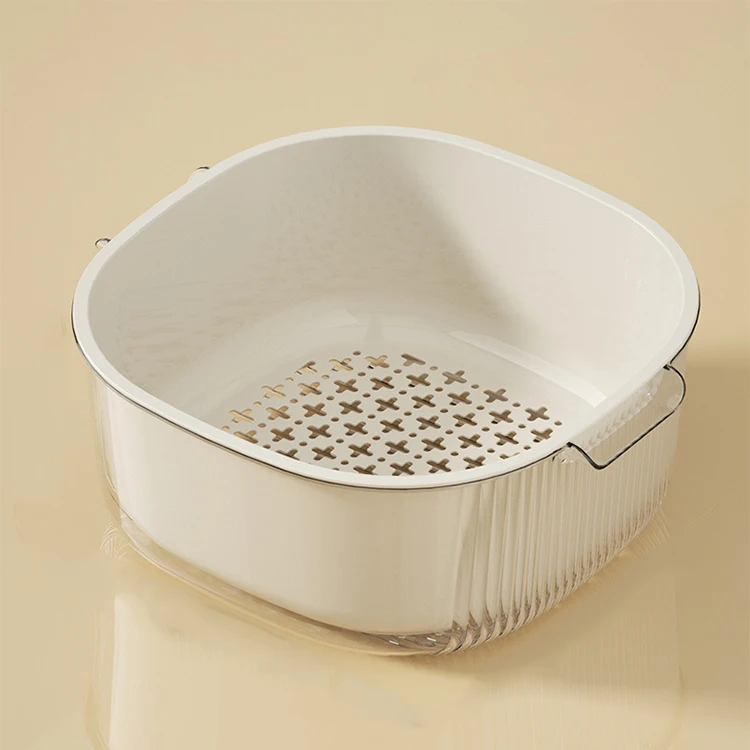 New strainer basket  2pcs set fruit vegetable washing plastic strainers