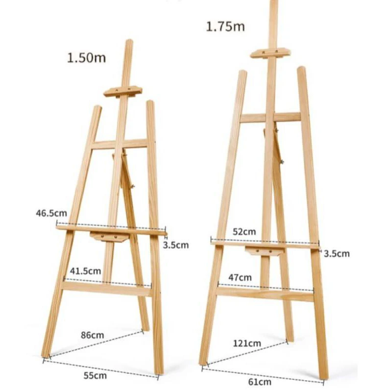 150cm Wooded Easel Natural Wood Foldable Display Stand for  Canvas Art Craft Painting Tripod Easel Home Decoration