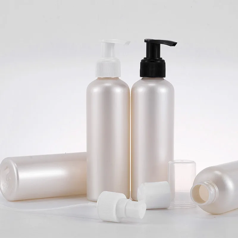 200ml Pink PET empty lotion pump spray cosmetic bottle with pump dispenser for shampoo packaging