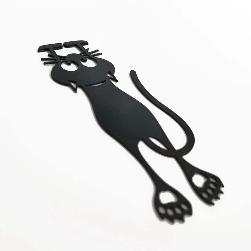 Wholesale Kawaii Black Cat Bookmarks for Books 3D Plastic Cute Animal Book Mark