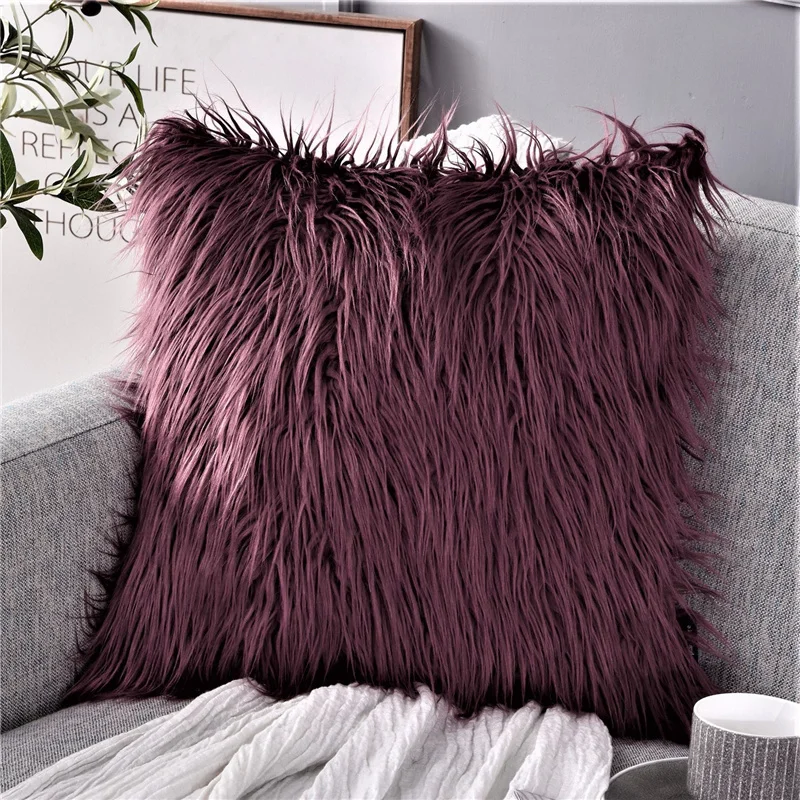 Custom Luxury Fur Pillow Cover Wholesale Throw Faux Fur Pillow Cushion Cover For Bedroom Sofa Fur Cushion Cover