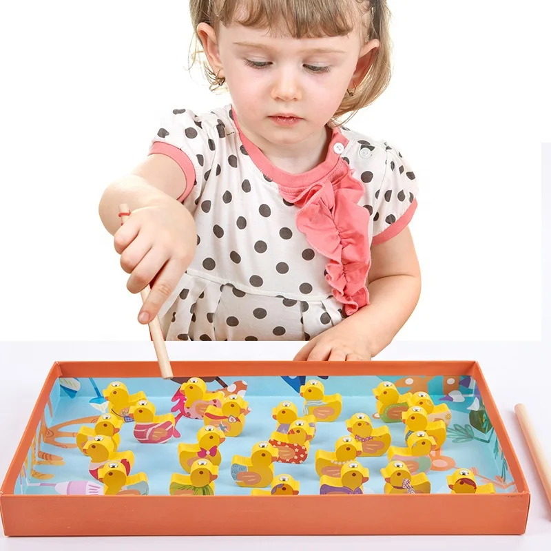 Montessori Go Fishing Game Bath Toy For Toddler Kids Magnetic Fishing Magnet Fish Child Play Table Toy For Boys