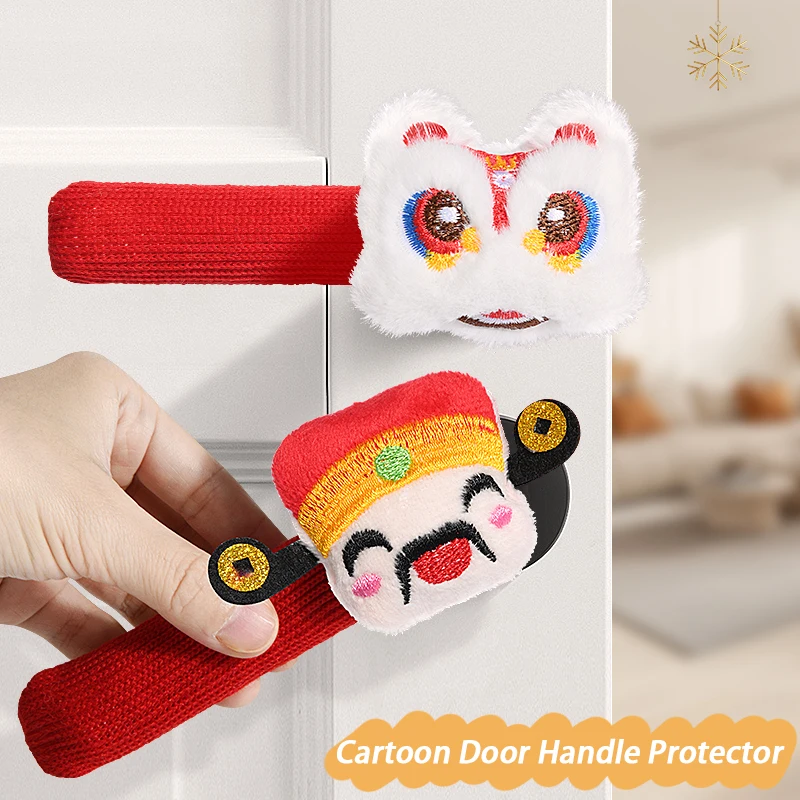 Creative Cartoon Anti-Bump Durable Door Handle Cover Cute Entrance Door Decoration for Holidays