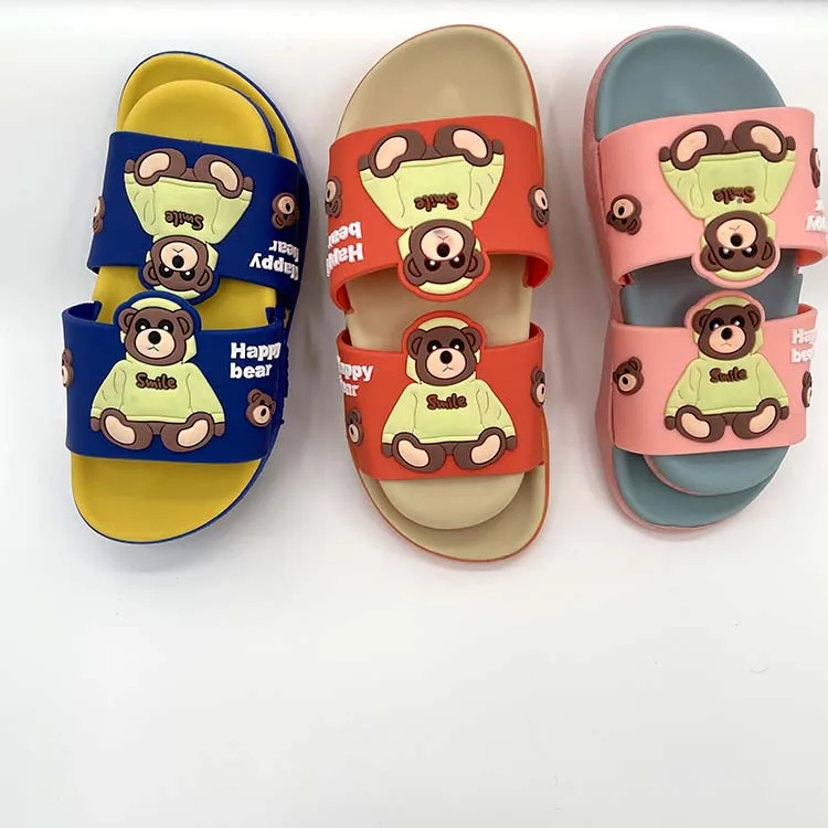 Cute Children Custom Print Flash Powder Logo Slide Sandals Unisex Fashion Kids Slippers