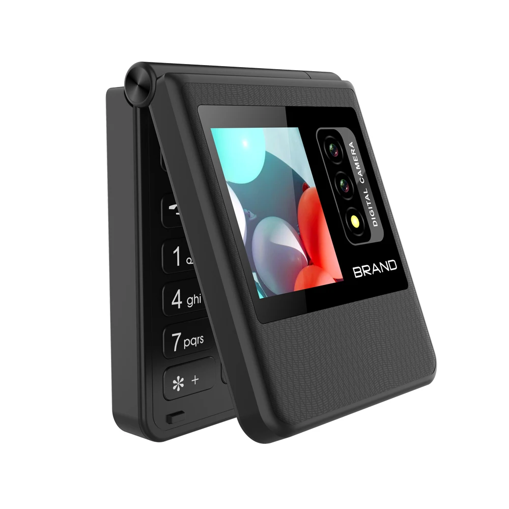 New arrival 2.4 inch square flip 4G push button mobile phone with nice price