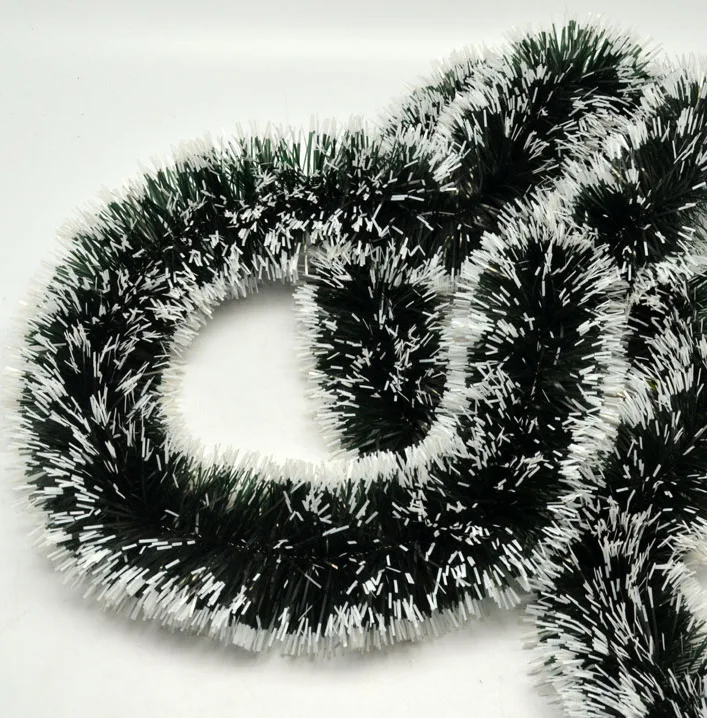 Wholesale Tinsel  Decoration Wired Thick Artificial Christmas Garland with Double Color