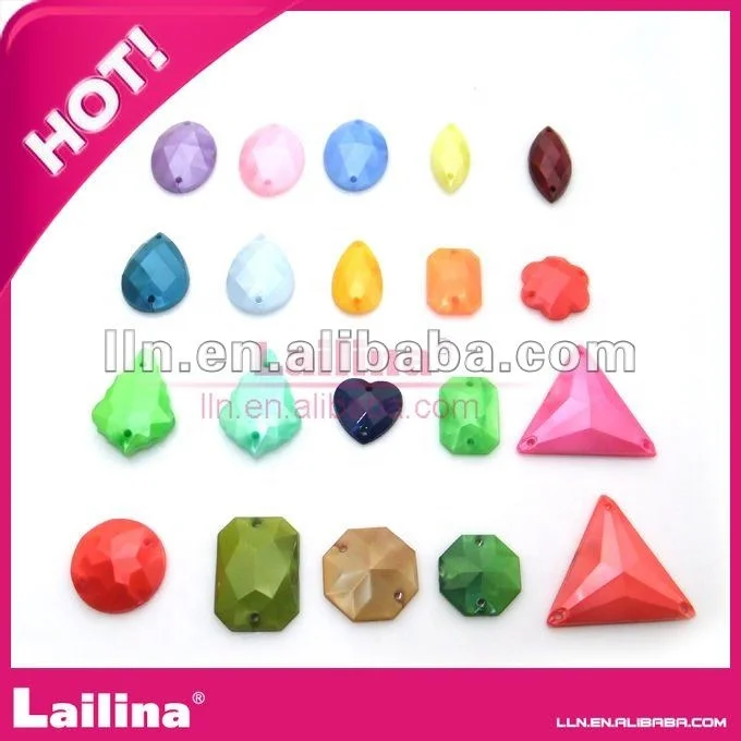 various shapes flat back acrylic rhinestone with high quality