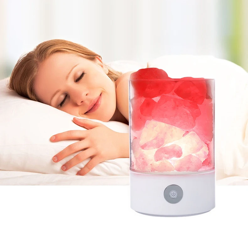 
Himalayan Salt Lamp Pink Natural Sea Crystal Rock Changing Color Led Night Light Modern Fashionable Bedroom Bedside Decoration 