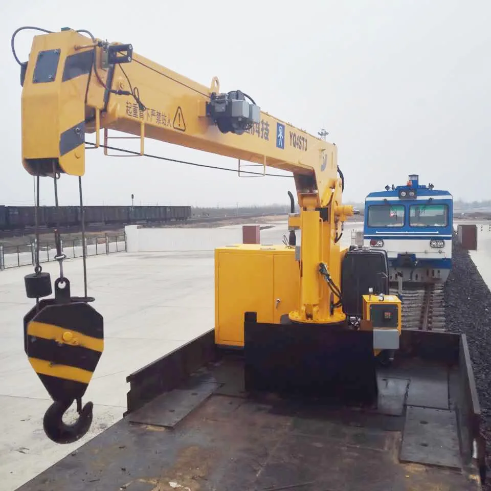 4 ton marine deck crane hydraulic telescopic booms electric winch lifting