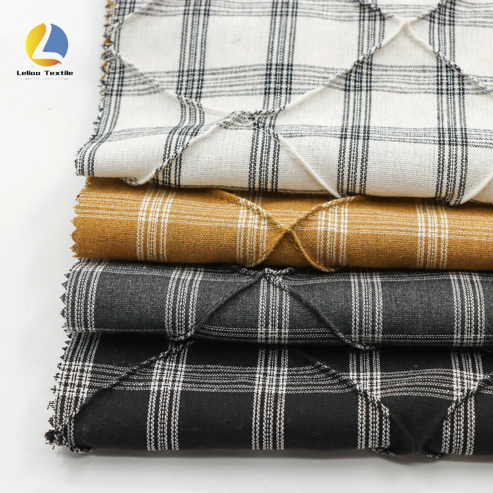Beautiful Customized High-quality Woven Plaid Fabric 100%Cotton Yarn Dyed Gingham Fabric For Autumn Shirts For Women
