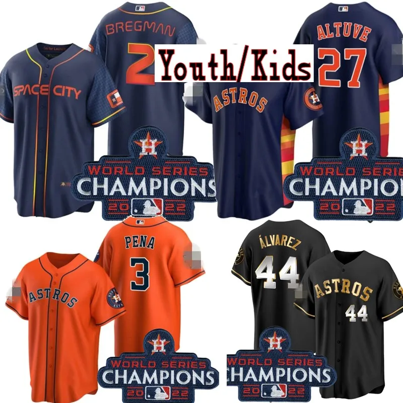 Youth/kids jeremy pena alex bregman jose altuve yordan alvarez yuli gurriel Houston Astros 2022 World Series Champion jersey