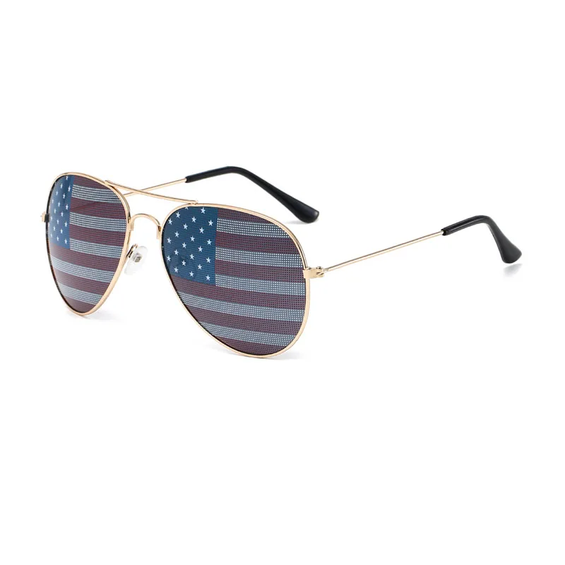 Metal pilot flag Sunglasses Prom Party American flag glasses