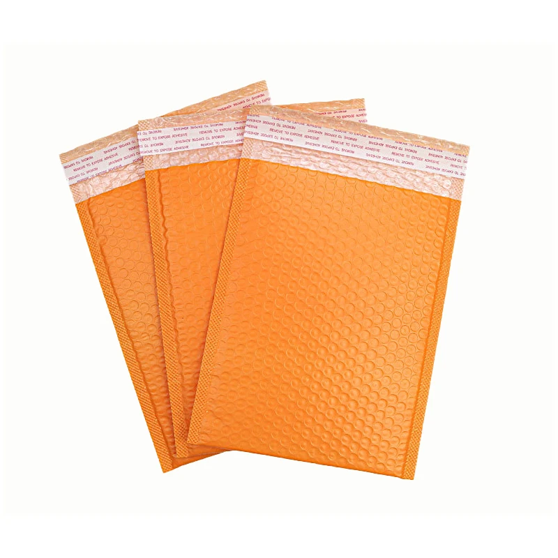 Custom Logo Padded Envelopes Eco Friendly 10x13 Shipping Mailing Bags Cushion Orange Poly Bubble Mailer for Packaging