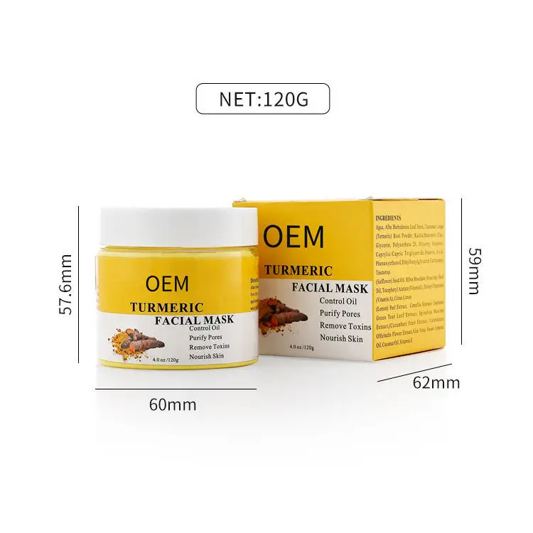 Excellent Moisture Retention Property Hidrat Cleansing Whitening Nourishing Facial Turmeric ClayMask