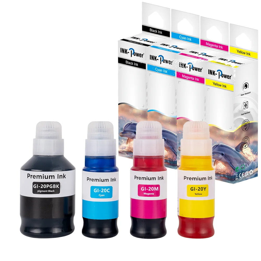 INK-мощность GI20 GI 20 GI-20 премиум цвета совместимый объем бутылки на водной основе пополнения чернил для Canon PIXMA G5020 G6020 G7020 принтер