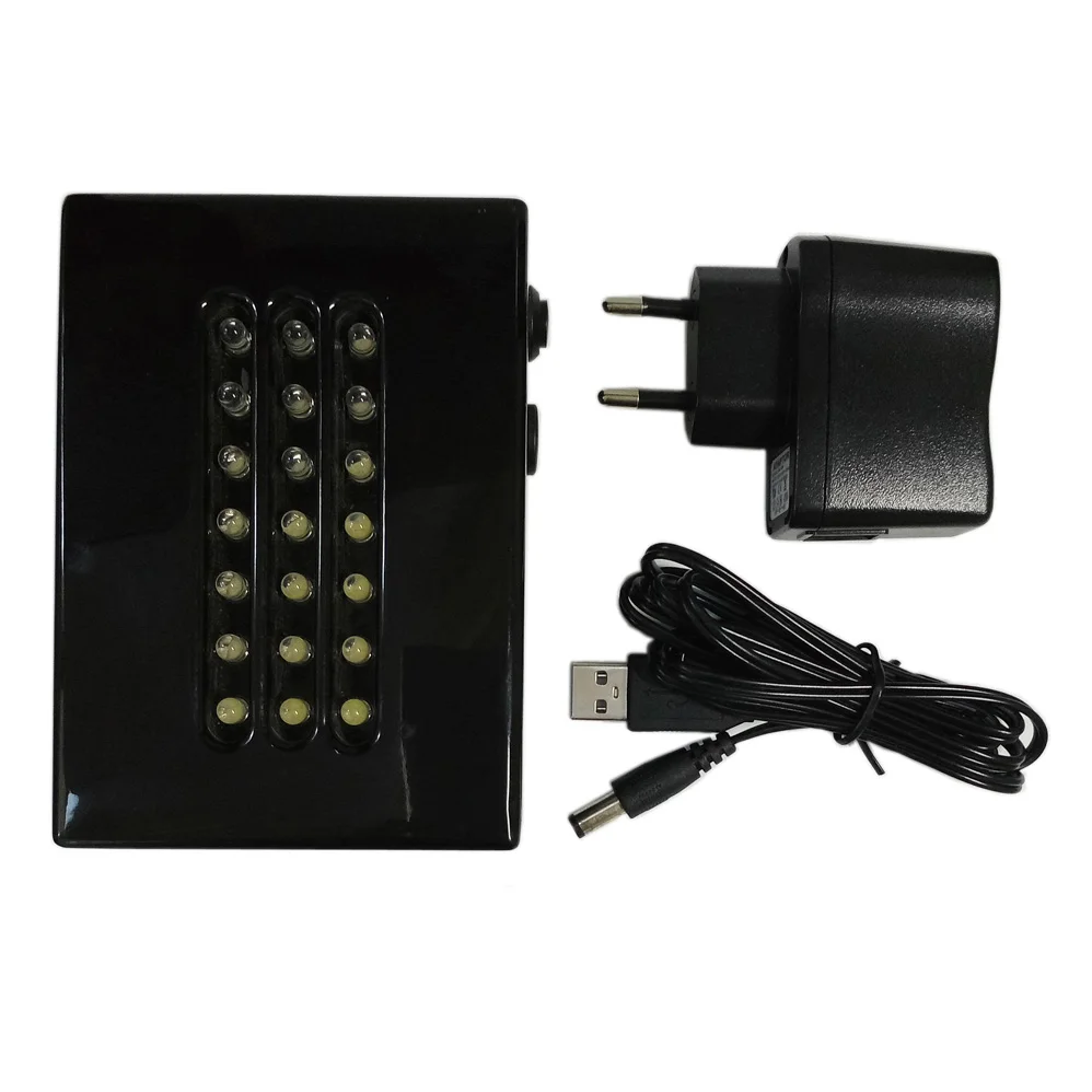 Three Lines White lights Piano Black Lacquer Wooden Led Light Base s for Crystals