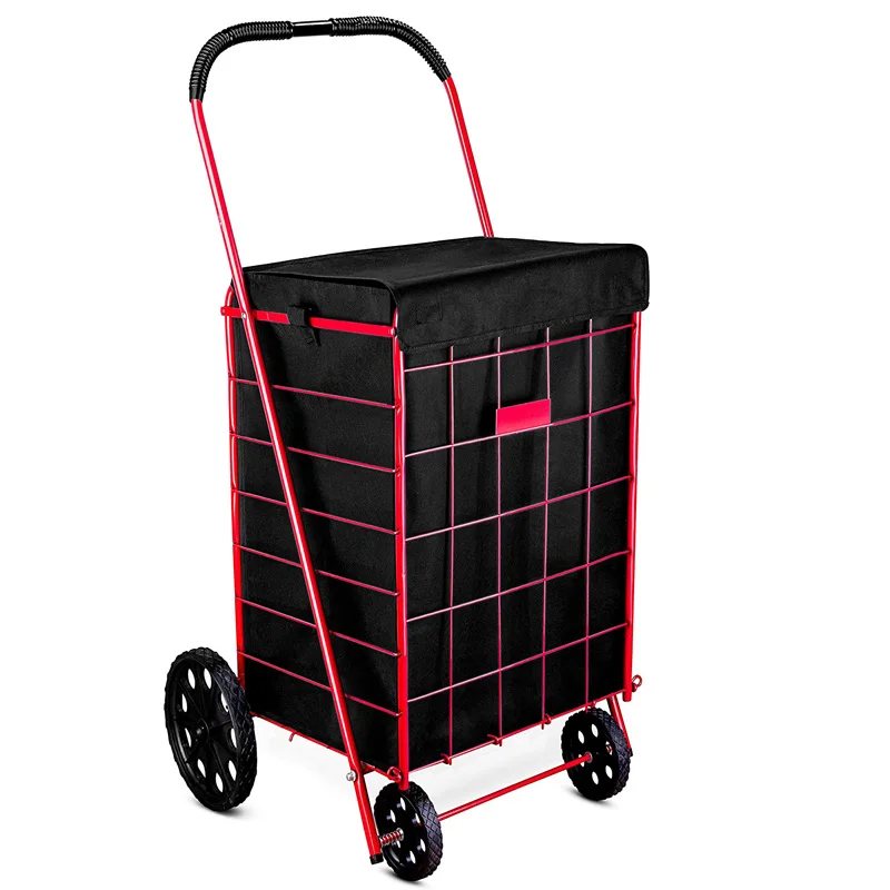 Adjustable Straps Standard Shopping Cart Rolling Utility Bag Cart  Easy  Adjustable and Secure  trolly bag shopping cart