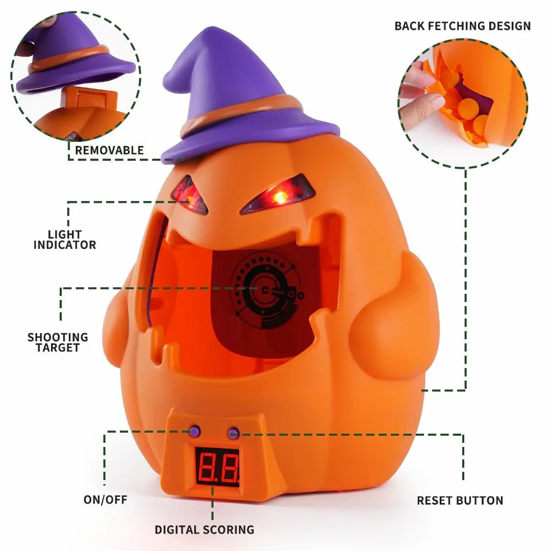 Amazon Top Selling EVA Foam Ball Air Gun Shooting Pumpkin Kids Plastic Sport Game Halloween Toys