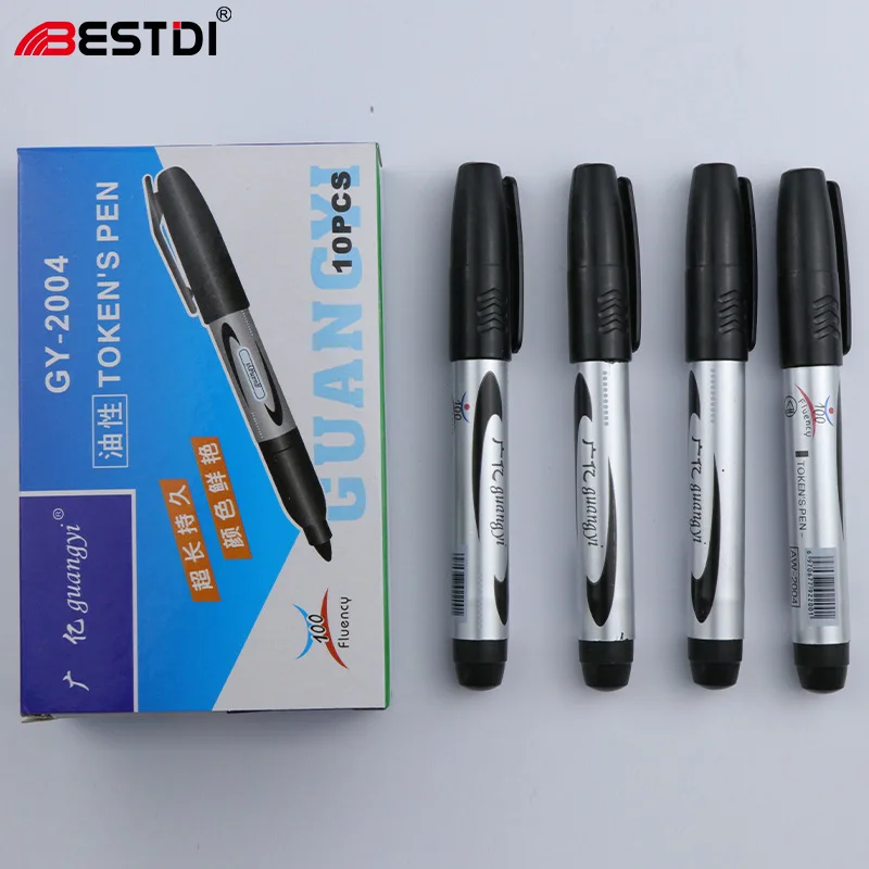 CHXN   Big headed marker pen, red, blue, black, oily quick drying marker pen