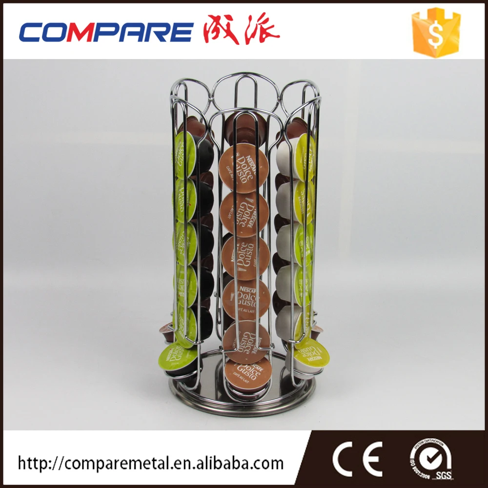 Hot sale revolving 36 Capsule Coffee Pod Holder Tower Stand Rack for Dolce Gusto coffee capsule holder