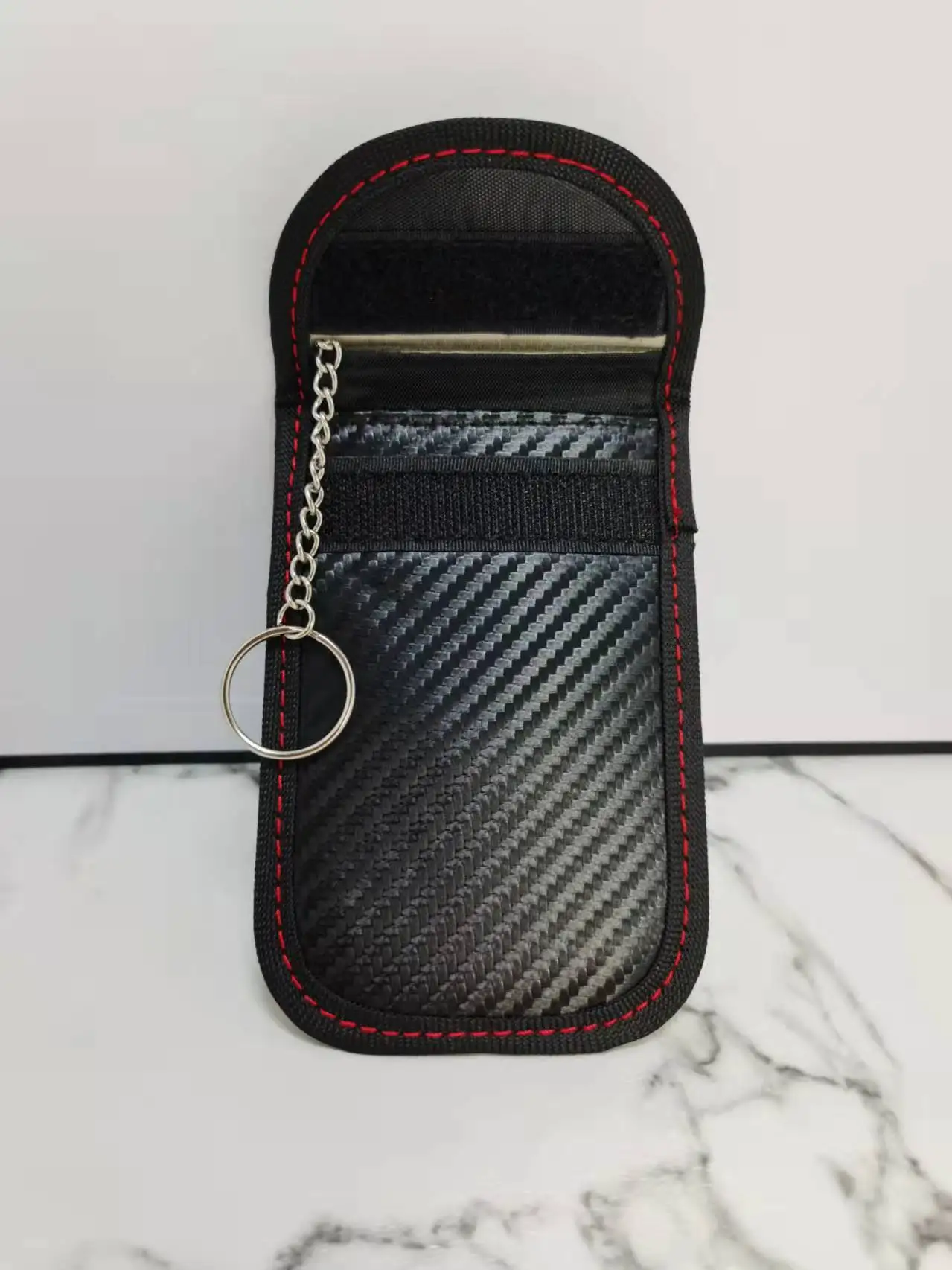 Waterproof Carbon Fiber RFID Blocking Key Fob Signal Blocking Faraday Cage Protector Nano Car Keyfob Bag Pouch