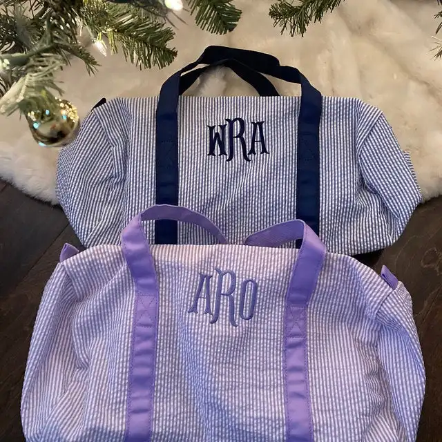 Kids Seersucker Carry On Lightweight Weekender Travel Duffel Bag for Children DMA51494