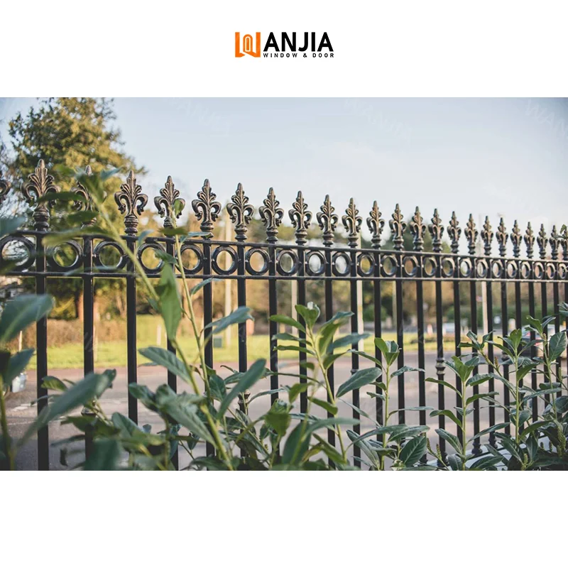 Anti-theft security fence manufacturer custom wrought iron fence railing grill luxury design iron fence