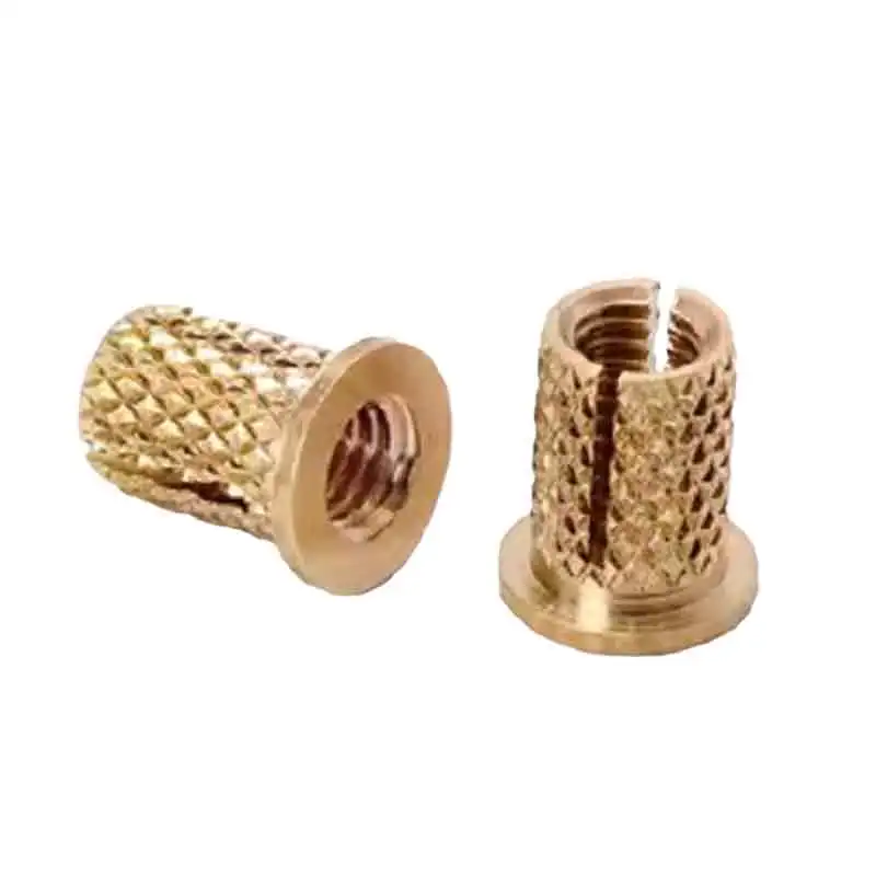 Brass Screw to Expand Insert for Plastic Press-in Knurled Inserts Nut Slotted Brass Melt Insert Brass Nut Manufacturer