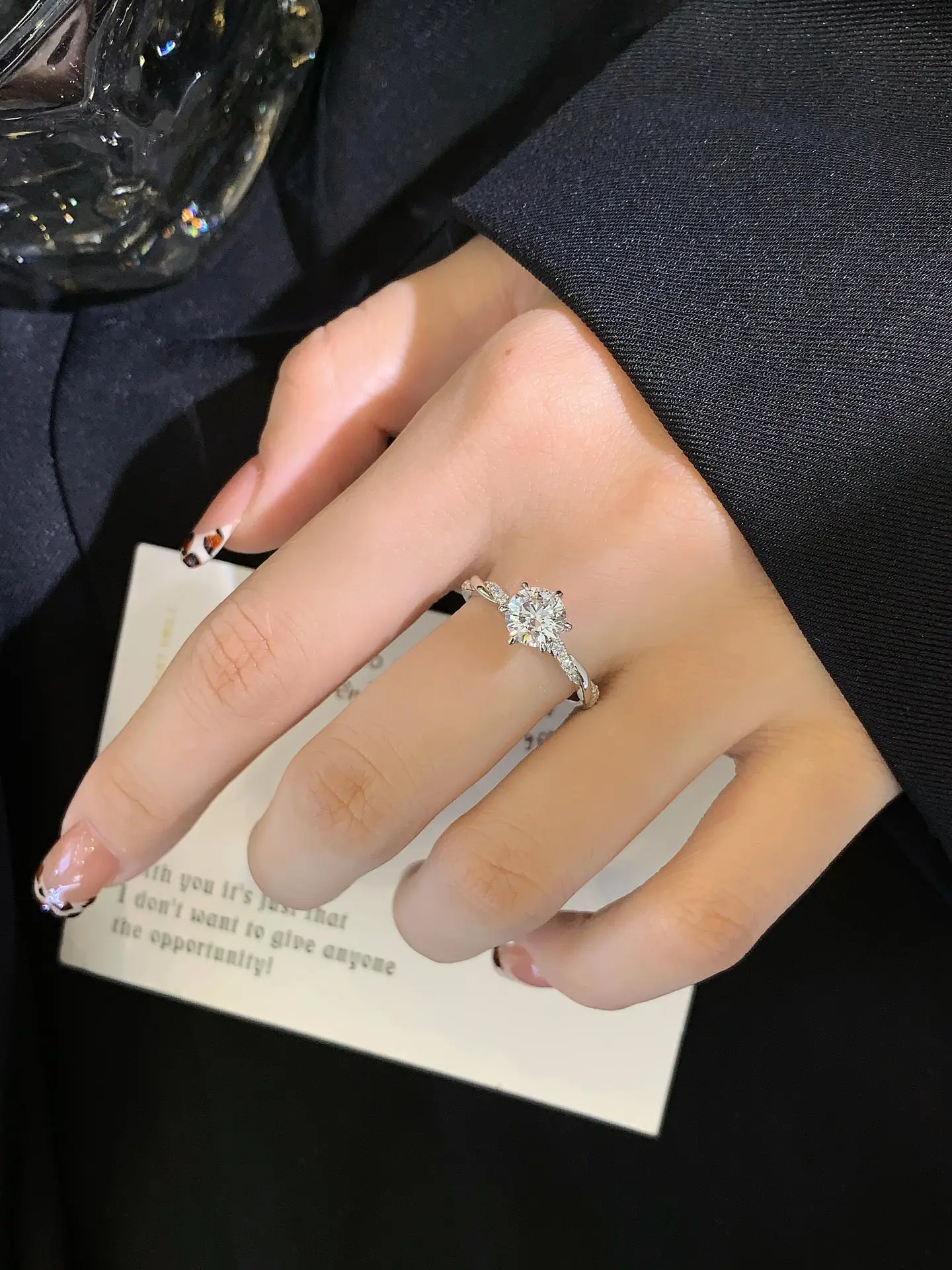 Custom 1.0 Carat Diamond Ring CVD Lab Diamond Fashion Twist Design Engagement Wedding Ring