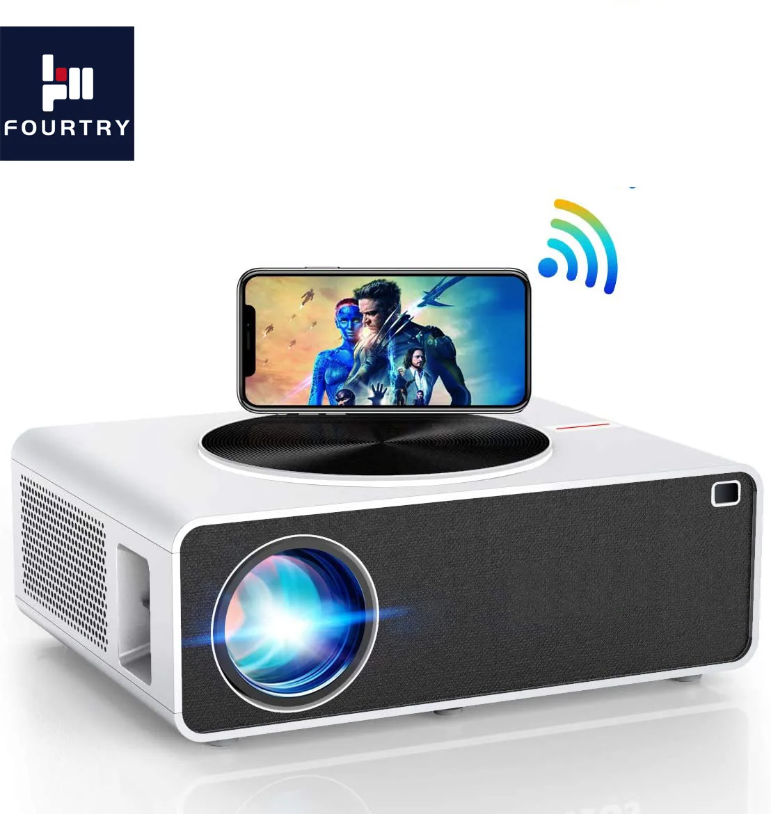 FOURTRY QS02 1080P Home Projector--7200 High Lumens Native 1080p Full HD LED LCD Video Portable Office Projector