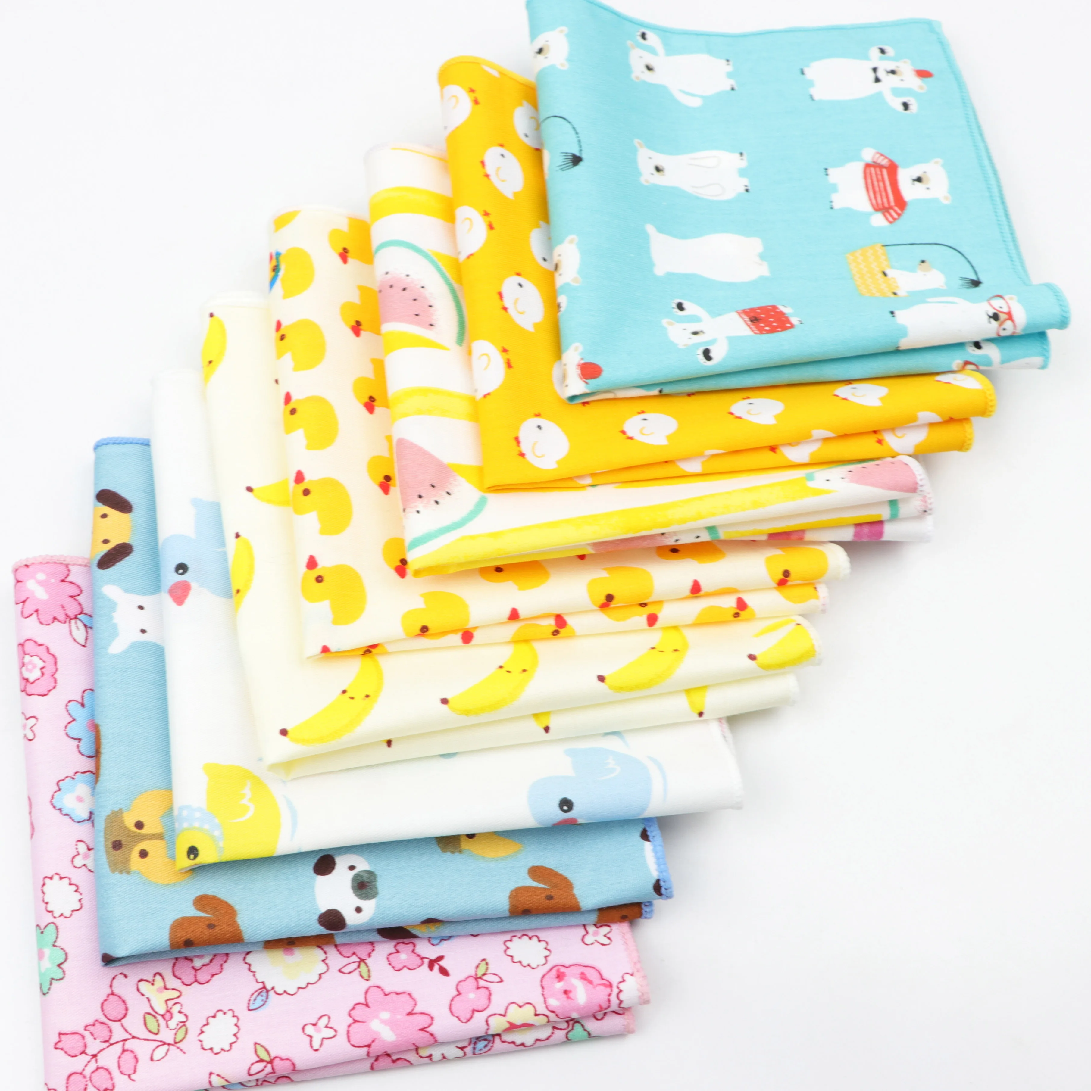 Детский носовой платок шарфы винтажные хлопковые носовые платки мужской Карманный квадратный Детский носовой платок с собакой уткой животными фруктами