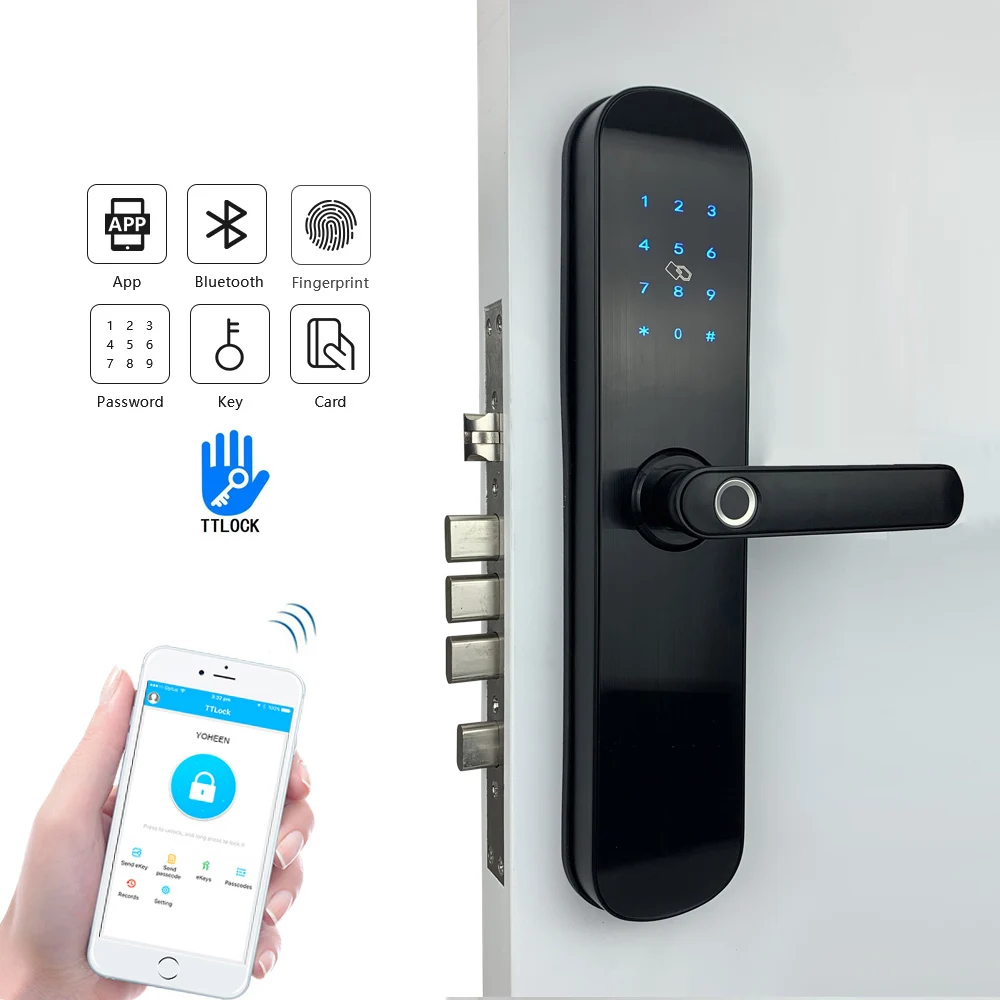  Электронная безопасность Yoheen Smart Ble App WiFi цифровой код IC карта биометрический отпечаток пальца дверной замок для