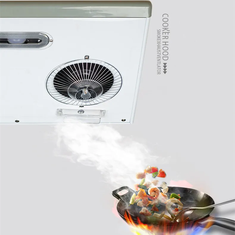 Range Hood Push Button Control Kitchen Chimney Hood 2 led light Commercial Hotel Slim Cook Hood