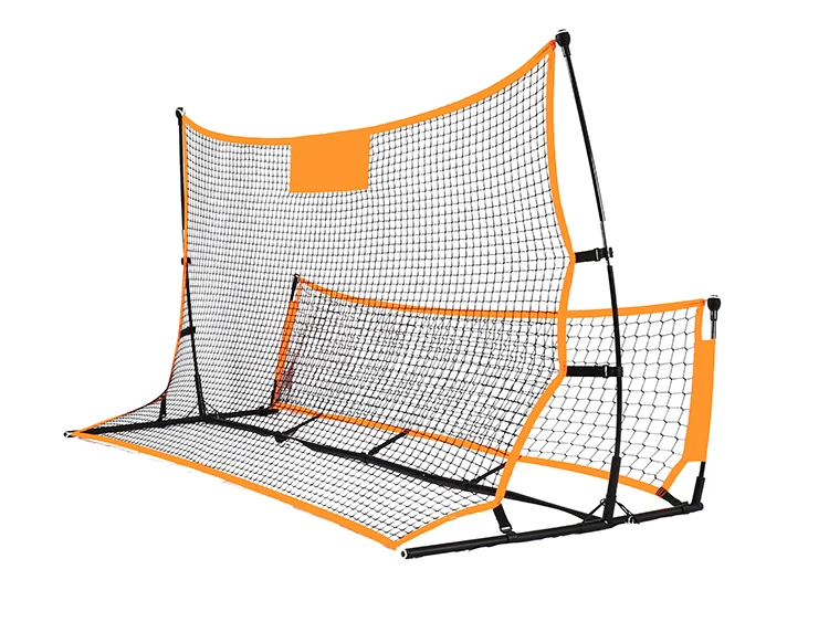 Portable double sides rebound net 2 in 1 soccer/football two sides rebounder passing and shooting  soccer practice goal